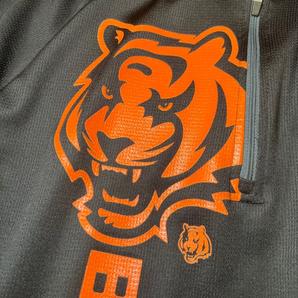 NFL Cincinnati Bengals Mens Size Large 1/4 Zip Pullover Performance Shirt Black - Picture 6 of 12